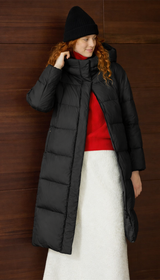 OURYE Women's Down Puffer Jacket - Knee Length in White