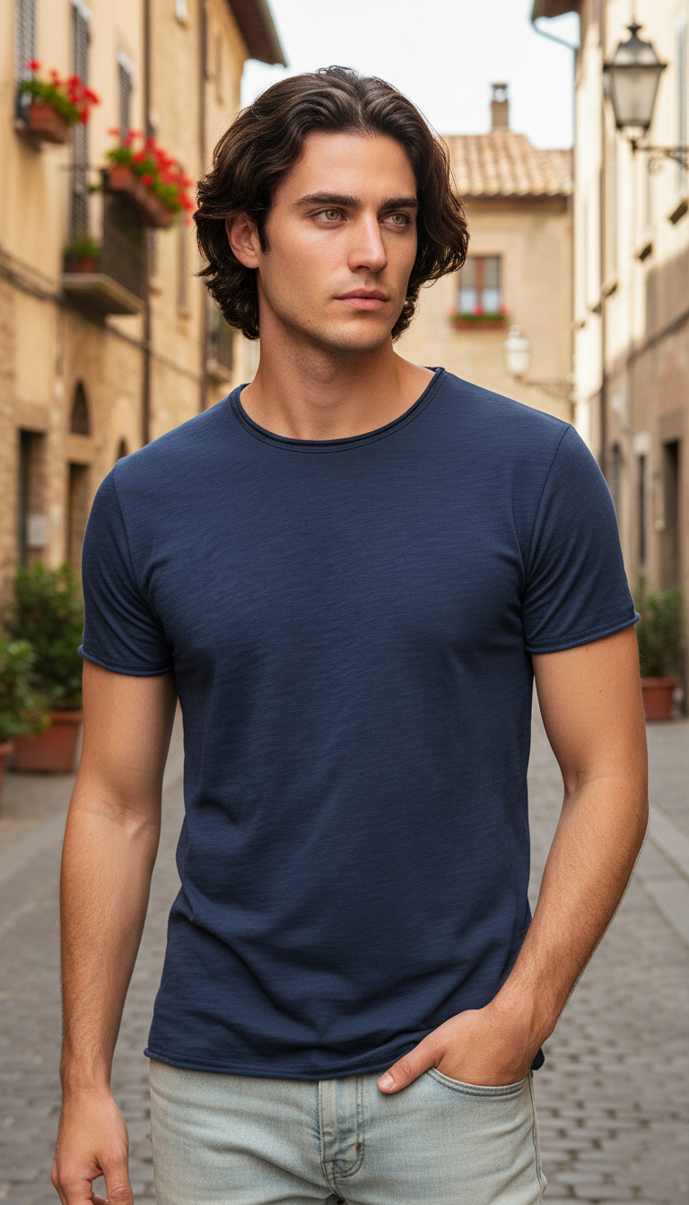 OURYE Men's Cotton T-Shirt - Regular Fit in Black