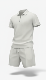 OURYE Men's Waffle Knit Two-Piece Set - Regular Fit in Black