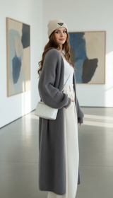 Women's Long Knitted Cardigan - Fluffy Cashmere Sweater - Image 5