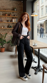 OURYE Women's Denim Jeans - Wide Leg in Black