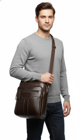 OURYE Men's Cowhide Bags - Coffee