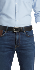 Men's Genuine Leather Belt - Long Large Pin Buckle Waist Belt in Cowskin (110-170cm Plus Size)