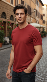 OURYE Men's Waffle Knit T-Shirt - Regular Fit in Stone