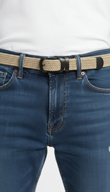 Unisex Woven Elastic Belt - No-Punch Casual Outdoor Sports Work Belt for Men & Women