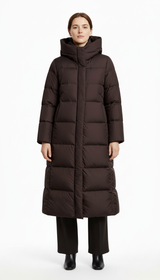 OURYE Women's Down Puffer Jacket - Knee Length in White