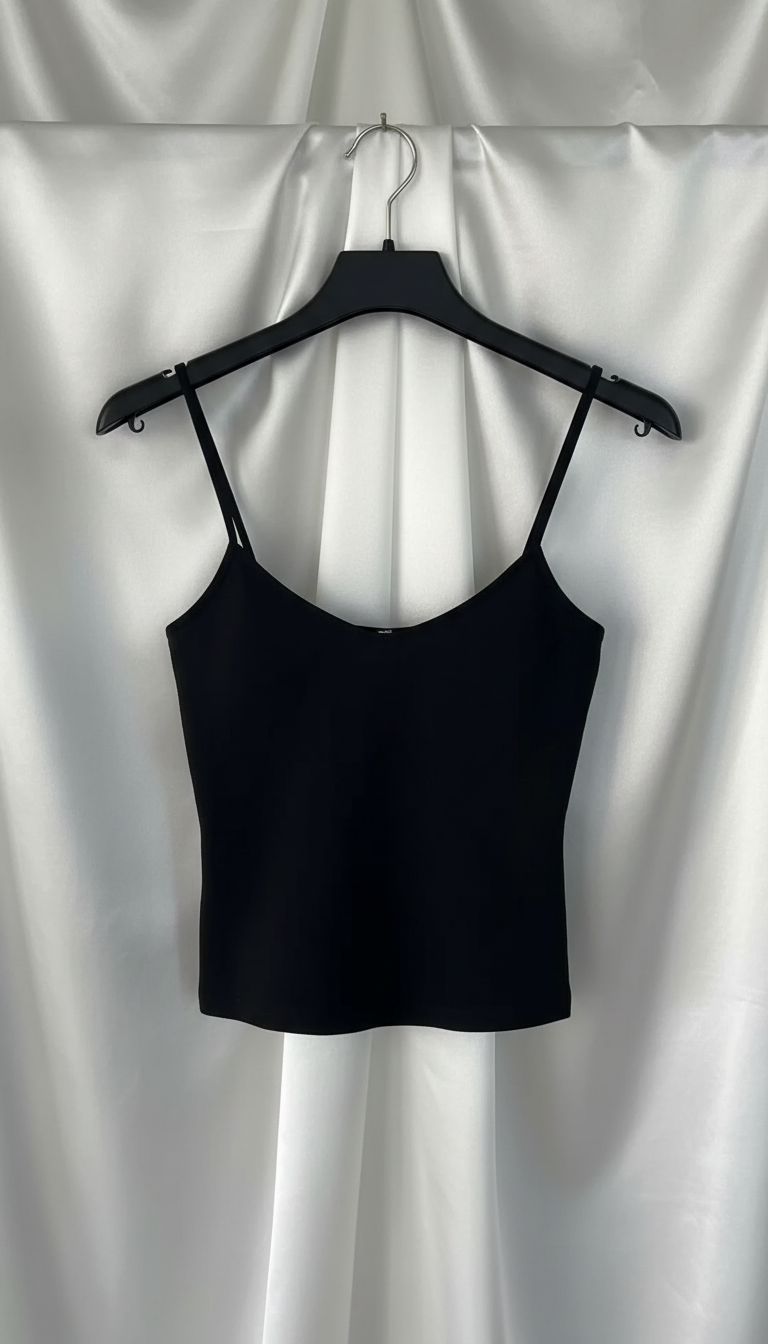 Women's Backless Crop Cami - Sleeveless Tank Top - Detail Close-Up