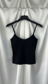 Women's Backless Crop Cami - Sleeveless Tank Top - Detail Close-Up