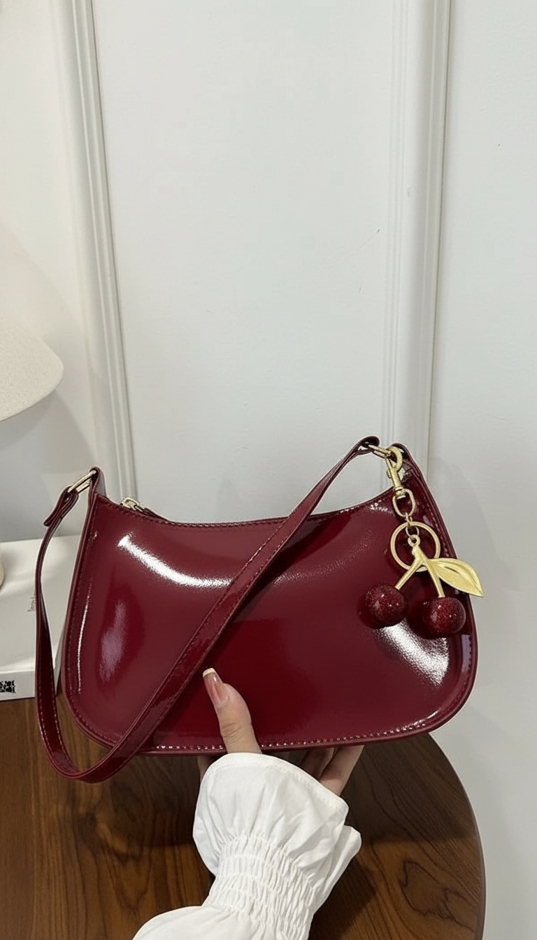 Women's PU Leather Handbag - Versatile Fashion Shoulder - Detail Close-Up