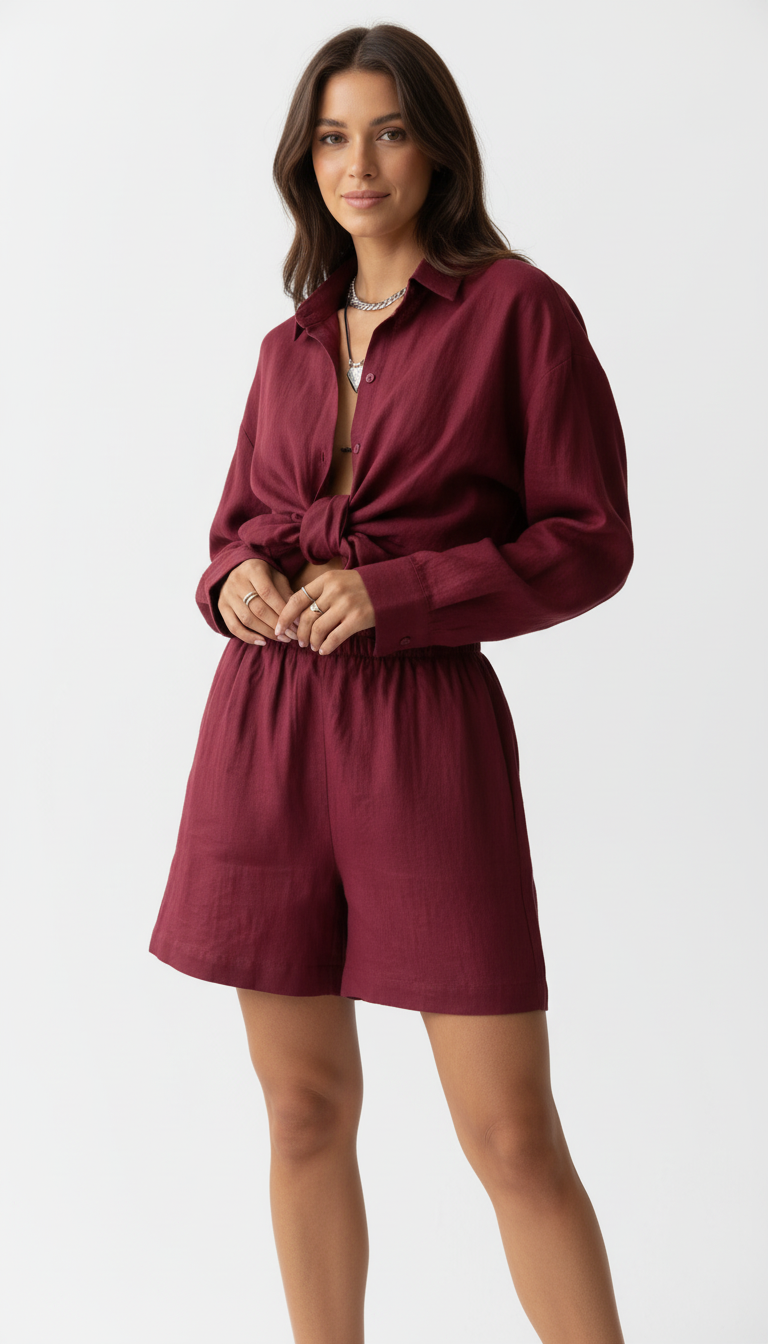 OURYE Women's Cotton Single Breasted Sets - Relaxed