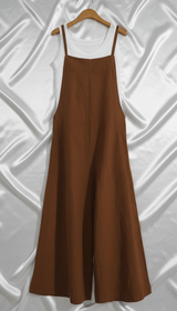 Women's Cotton Linen Wide Leg Overalls - Sleeveless - Image 5