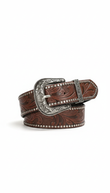 Western Cowboy PU Leather Belt - Men's Waist Strap with Bull Decoration & Floral Engraving