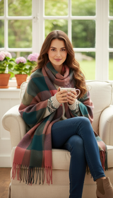 Women's Lattice Scarf - Thick Imitation Cashmere Shawl - Image 8
