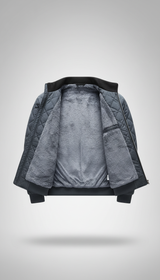 OURYE Men's Quilted Bomber Jacket - Slim Fit in Black