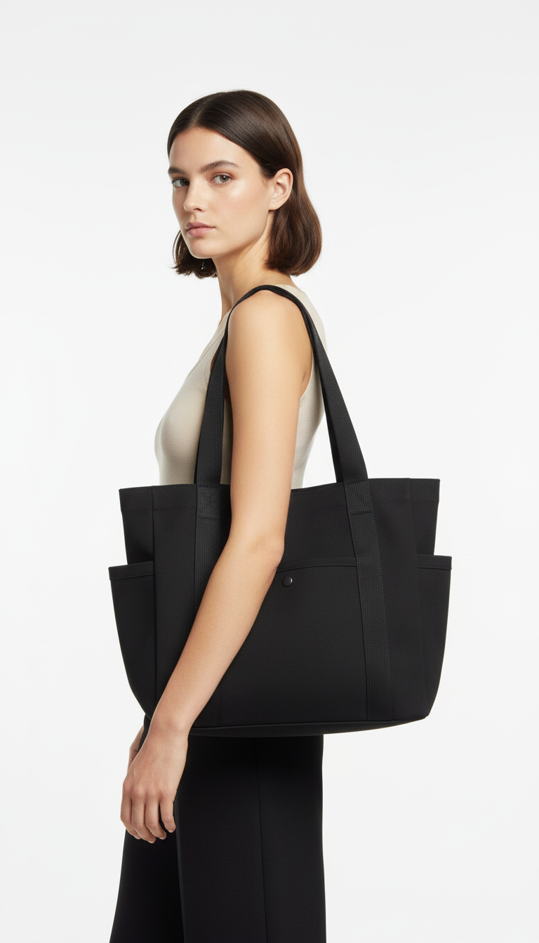 OURYE Women's Canvas Tote Bag - Structured in Ivory
