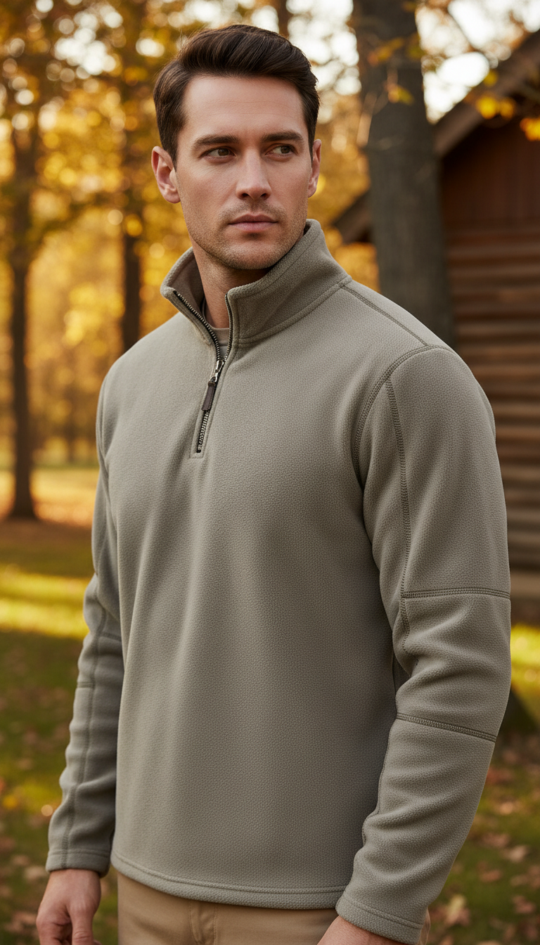 Men's Thicken Warm Fleece Jacket - Zipper Neck - Image 10