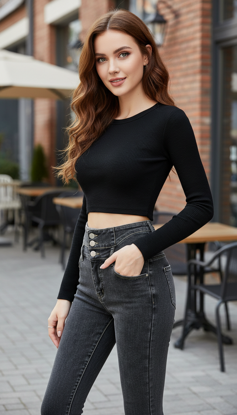 Women's Thermal Fleece-Lined Skinny Jeans - High-Waist Warm - Image 6