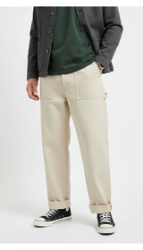 OURYE Men's Cotton Jeans - Straight Leg in White
