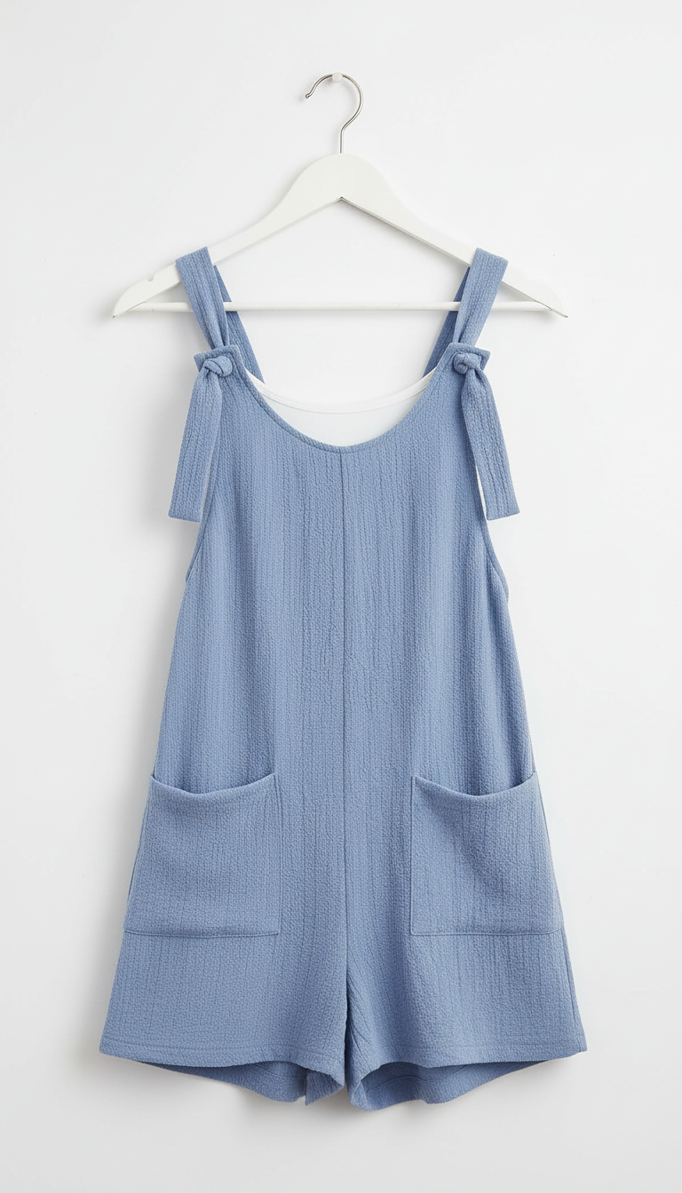 Women's Sleeveless Wide Leg Romper - Casual Jumpsuit - Side View