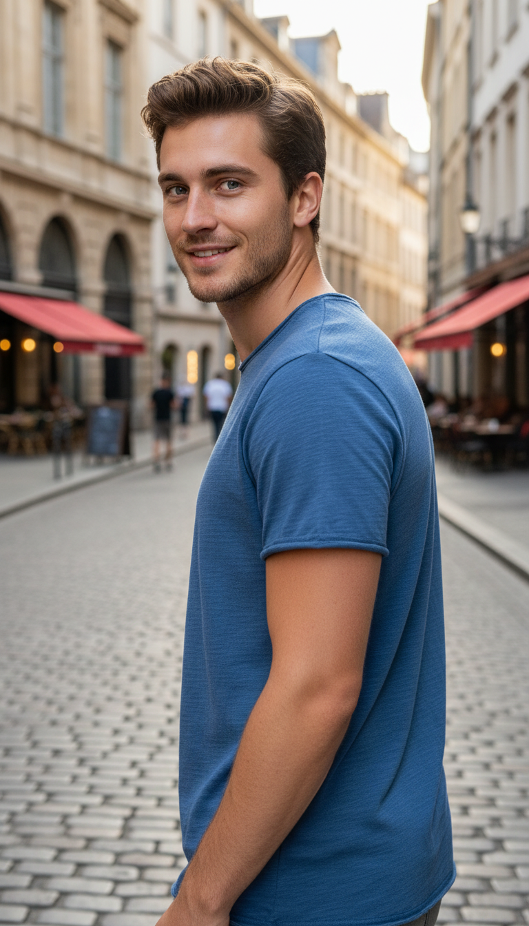 OURYE Men's Cotton T-Shirt - Regular Fit in Black