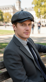 Men's Genuine Leather Beret Hat - Cowhide Duck - Image 5