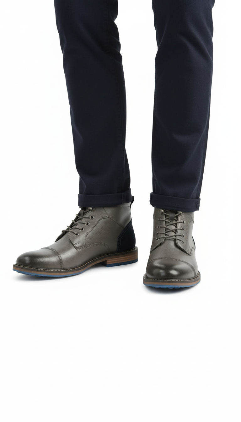 Men's Western Ankle Boots - Zip-Up Casual Dress Boots