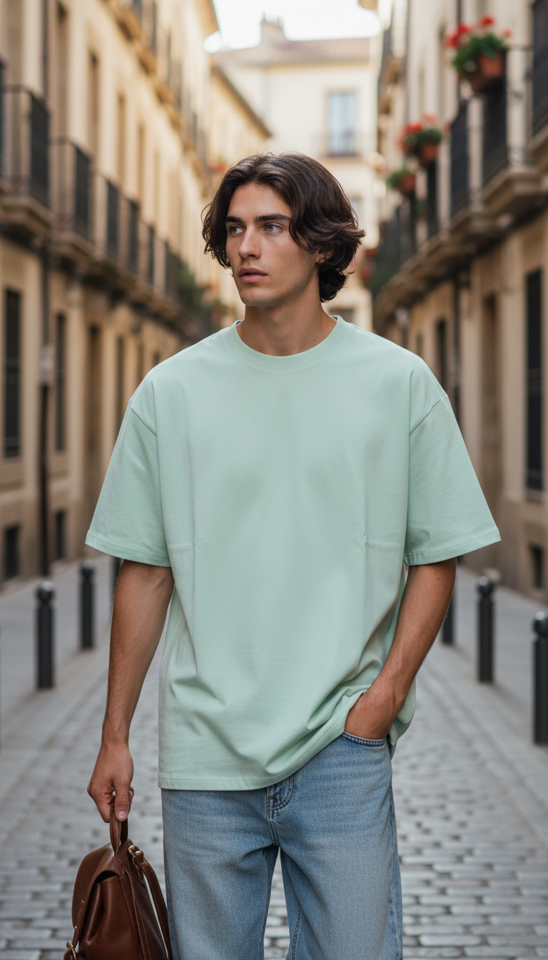 OURYE Men's Cotton T-Shirt - Oversized in Khaki