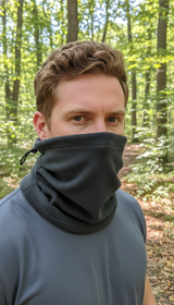 Men's Polar Fleece Neck Gaiter - Sports Tube - Detail Close-Up
