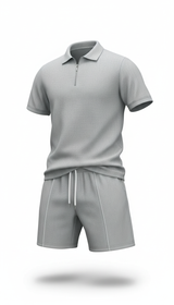 OURYE Men's Waffle Knit Two-Piece Set - Regular Fit in Black