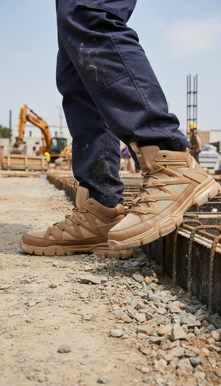 Men's Safety Work Boots - Lightweight Steel Toe - Side View