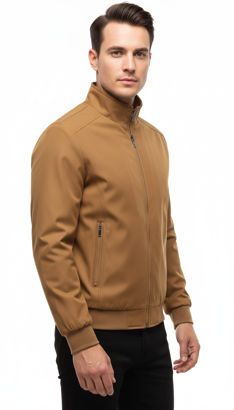 OURYE Men's Bomber Jacket - Regular Fit in Camel