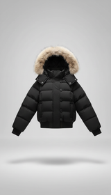 OURYE Women's Down Puffer Jacket - Cropped in Black