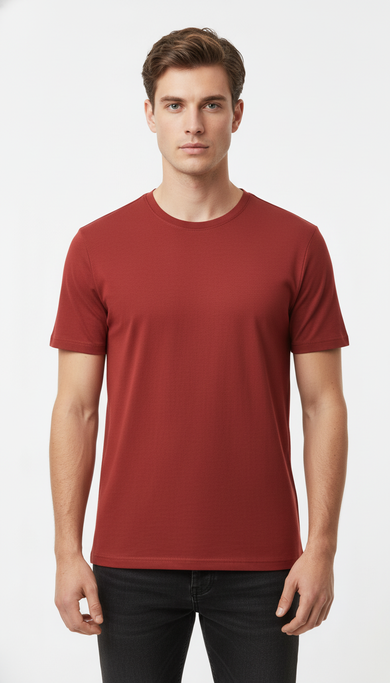 OURYE Men's Waffle Knit T-Shirt - Regular Fit in Stone