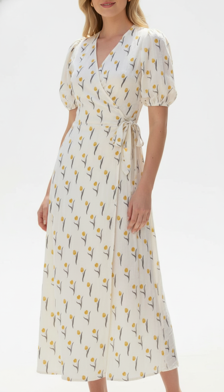OURYE Women's Cotton V Neck Dresses - Midi
