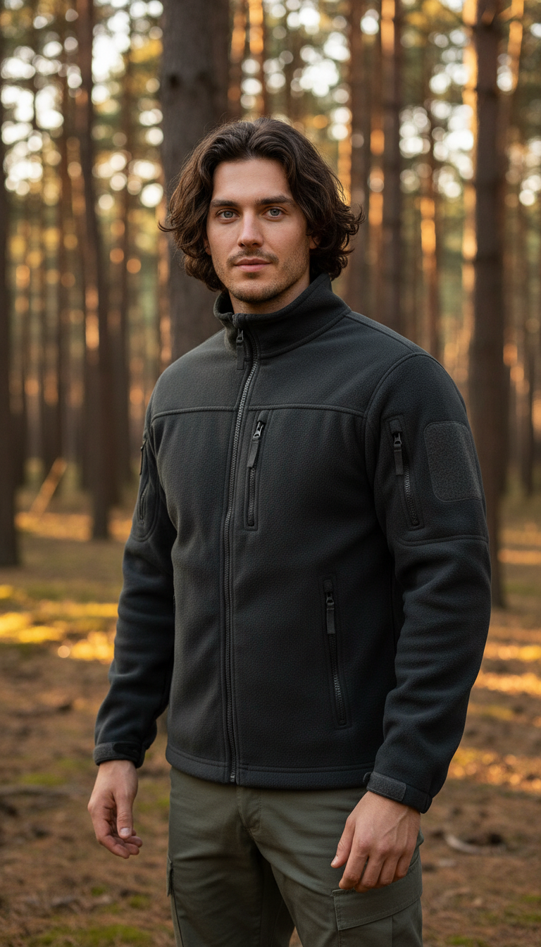 Men's Fleece Jacket - Soft Warm Windproof Full - Back View