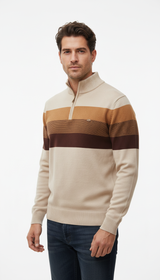OURYE Men's Cotton Pullover Sweater - Relaxed in Coffee