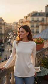 Women's Silk Wool Long Sleeve T-Shirt - Soft - Image 7