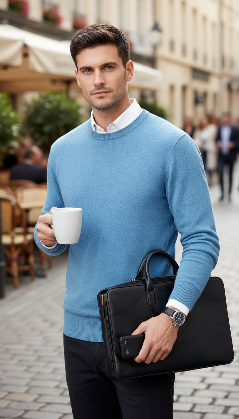 Premium Cashmere O-Neck Pullover – Men's Oversized Knit - Image 7