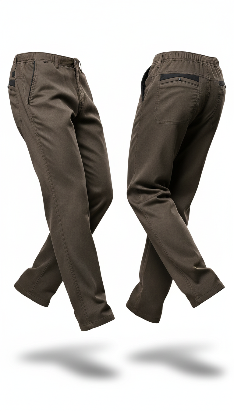 Hochwertige Lyocell-Stoff Freizeithose Herren Einfarbige Business Fashion Straight Chinos Grau Marken Hose Männer