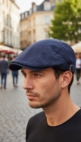 Men's Solid Colour Newsboy Cap - Lightweight Flat - Back View