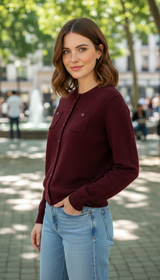 OURYE women's wool knit cardigan — Additional view