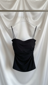 Women's Ribbed Cami Tank Top - Fitted Sleeveless - Detail Close-Up