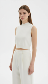OURYE Women's Knit Sleeveless Top - Slim Fit in Black