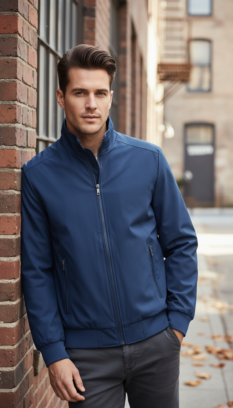 OURYE Men's Bomber Jacket - Regular Fit in Camel