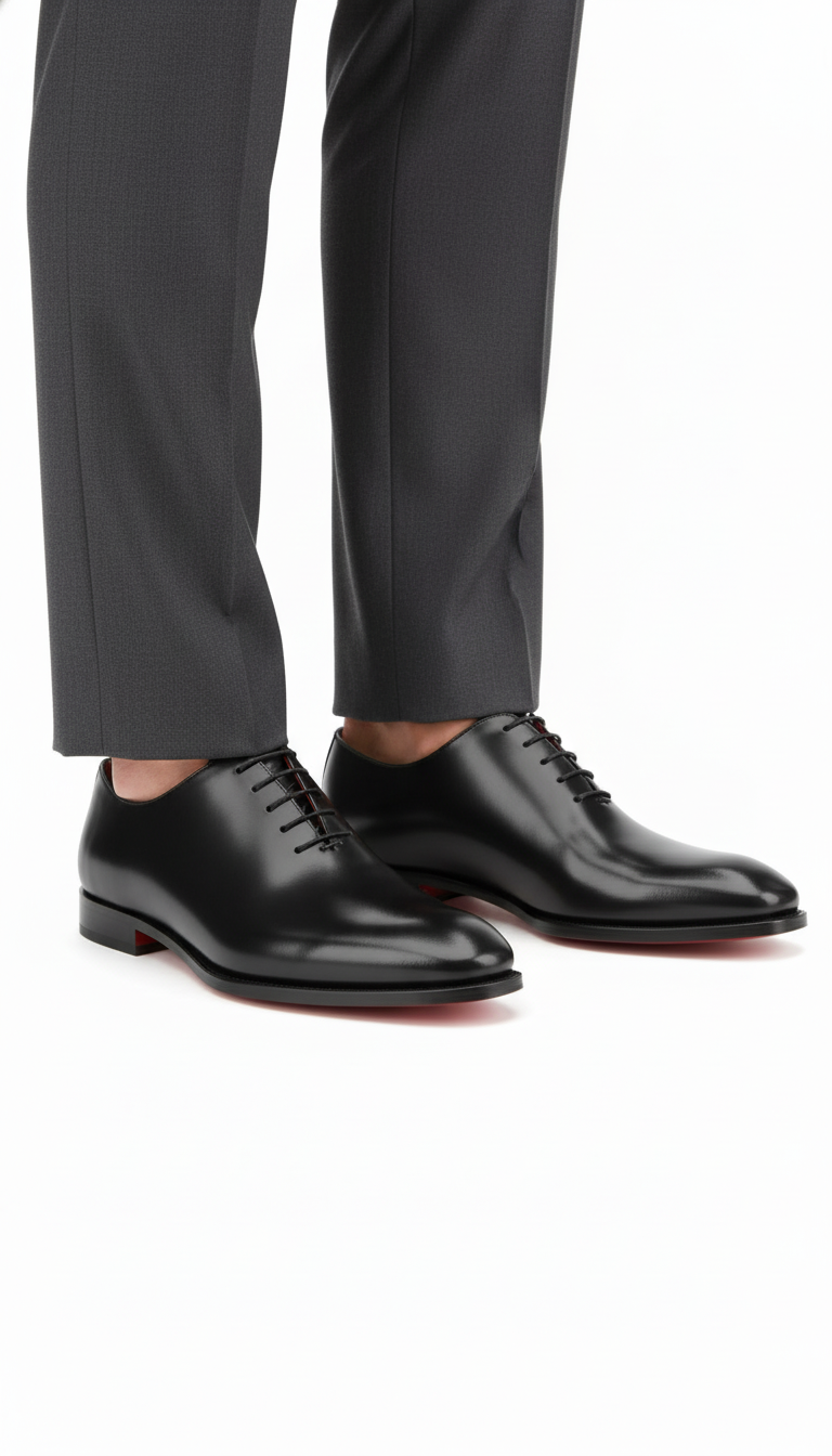 Herren-Business-Sandalen aus Leder mit roten Sohlen – formelle Schnürschuhe