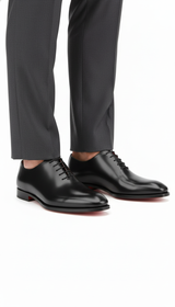 Herren-Business-Sandalen aus Leder mit roten Sohlen – formelle Schnürschuhe