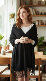 Women's Lattice Scarf - Thick Imitation Cashmere Shawl - Image 9