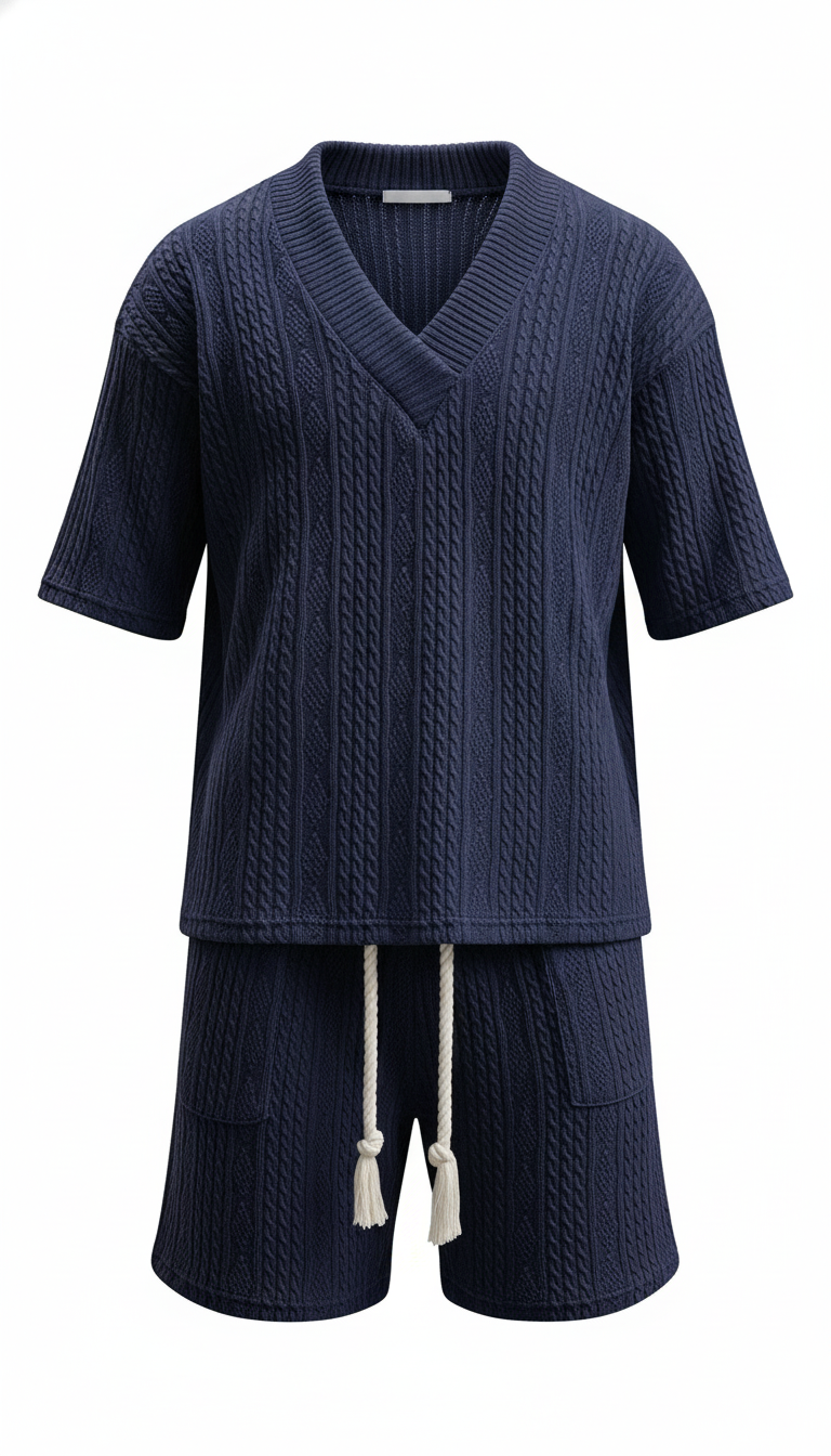 OURYE Men's Knit Two-Piece Set - Relaxed in Navy