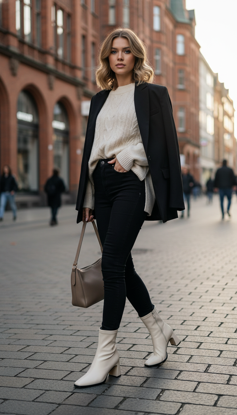 Women's Vintage Ankle Boots - Warm Cotton Square - Image 6