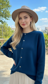 Women's 100% Merino Wool Cardigan - O-Neck Button - Image 10